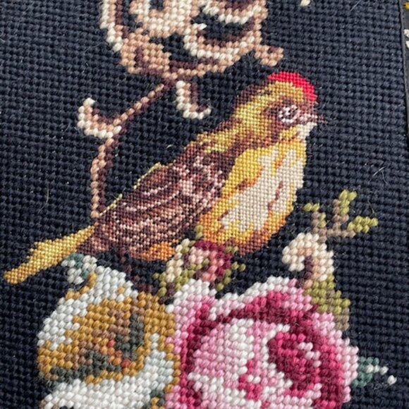 Exquisite Antique Needlepointed Pillow - Picture 2 of 5